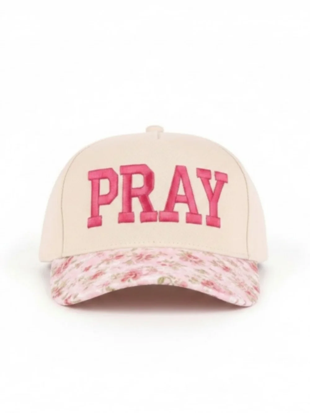 New! PRAY Pink Floral Baseball Cap Hat